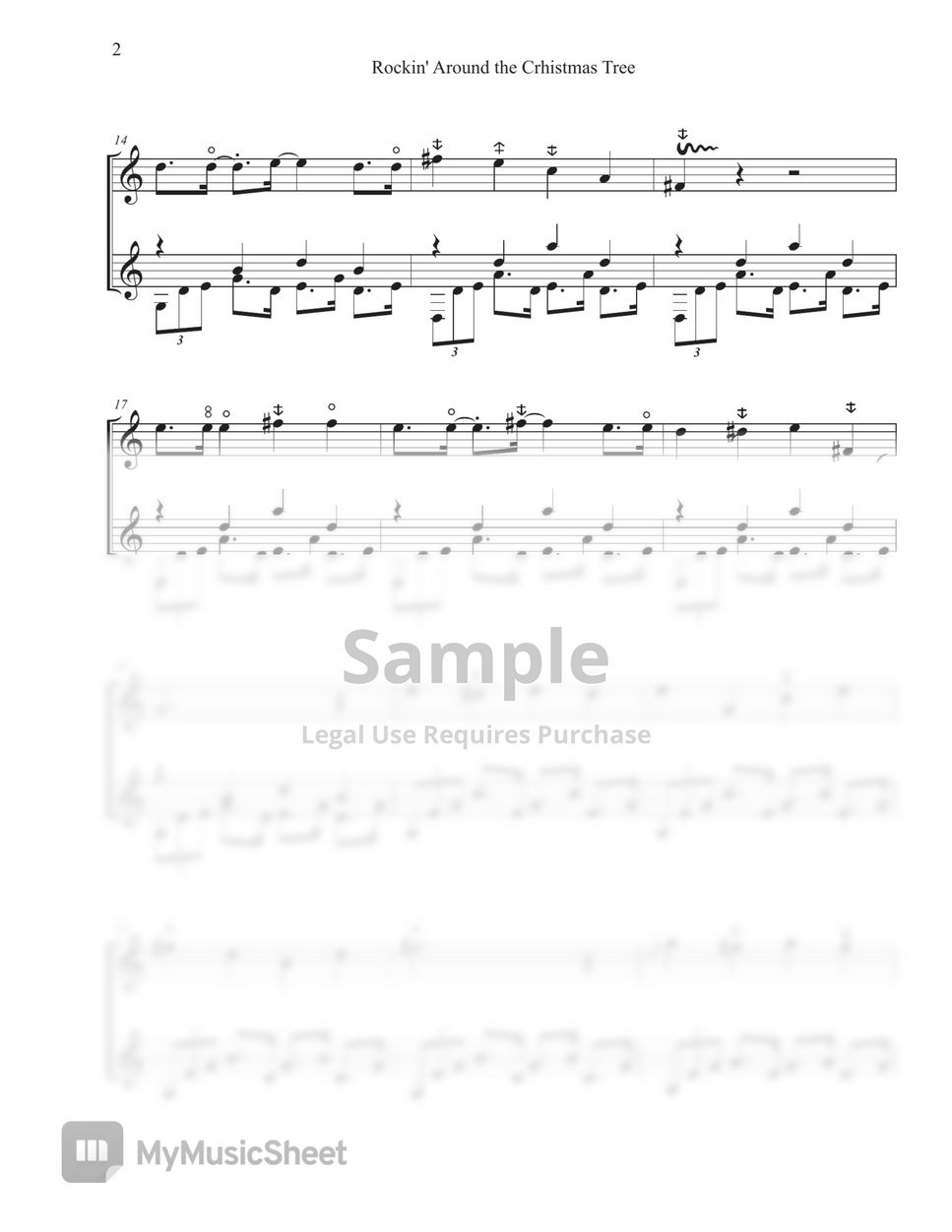 Johny Marks - Rockin' Around the Christmas Tree (12현 가야금 2 중주) Sheet ...