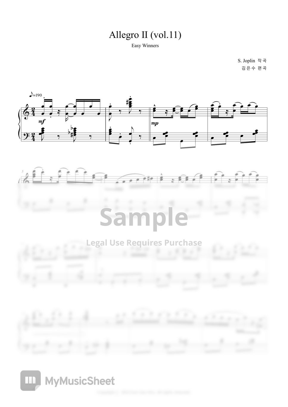 S joplin allegro vol 11 sheets by eun soo kim