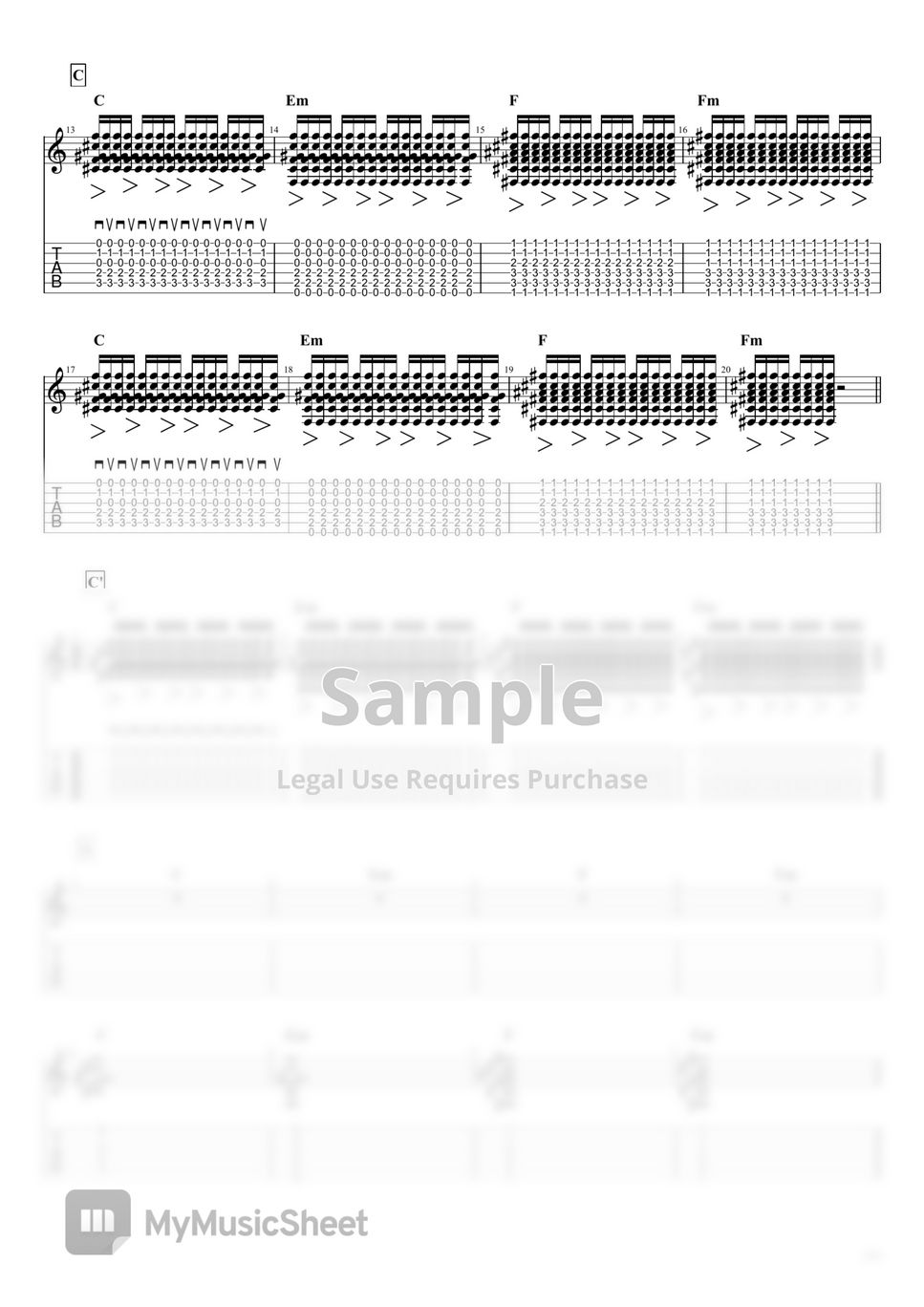 방탄소년단(BTS) - 00:00 (Zero O' Clock) (Guitar) Sheets by Hyumusix