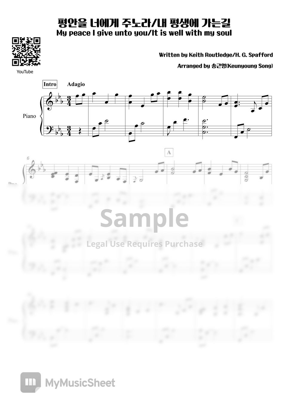 Keith Routledge - 평안을 너에게 주노라/내 평생에 가는 길 by 피아니스트 송근영