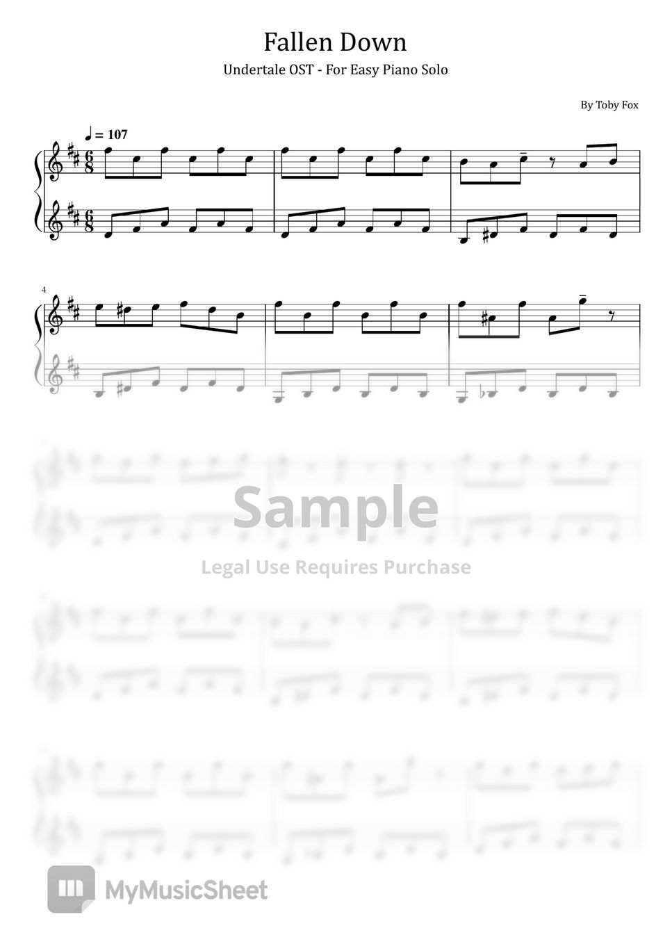 The Fox Beginner Piano Sheet Music