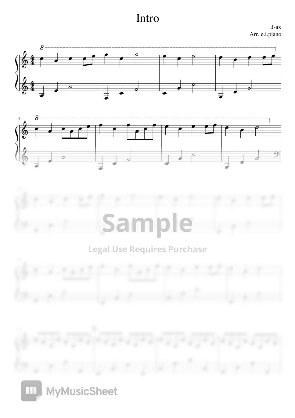 J-ax - Intro Sheets by e.i.piano