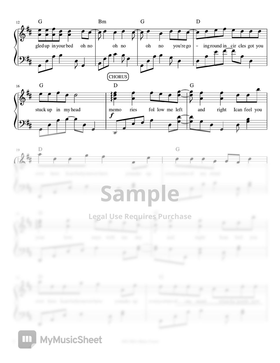 Charlie Puth - Left and Right (piano sheet music) by Mel's Music Corner