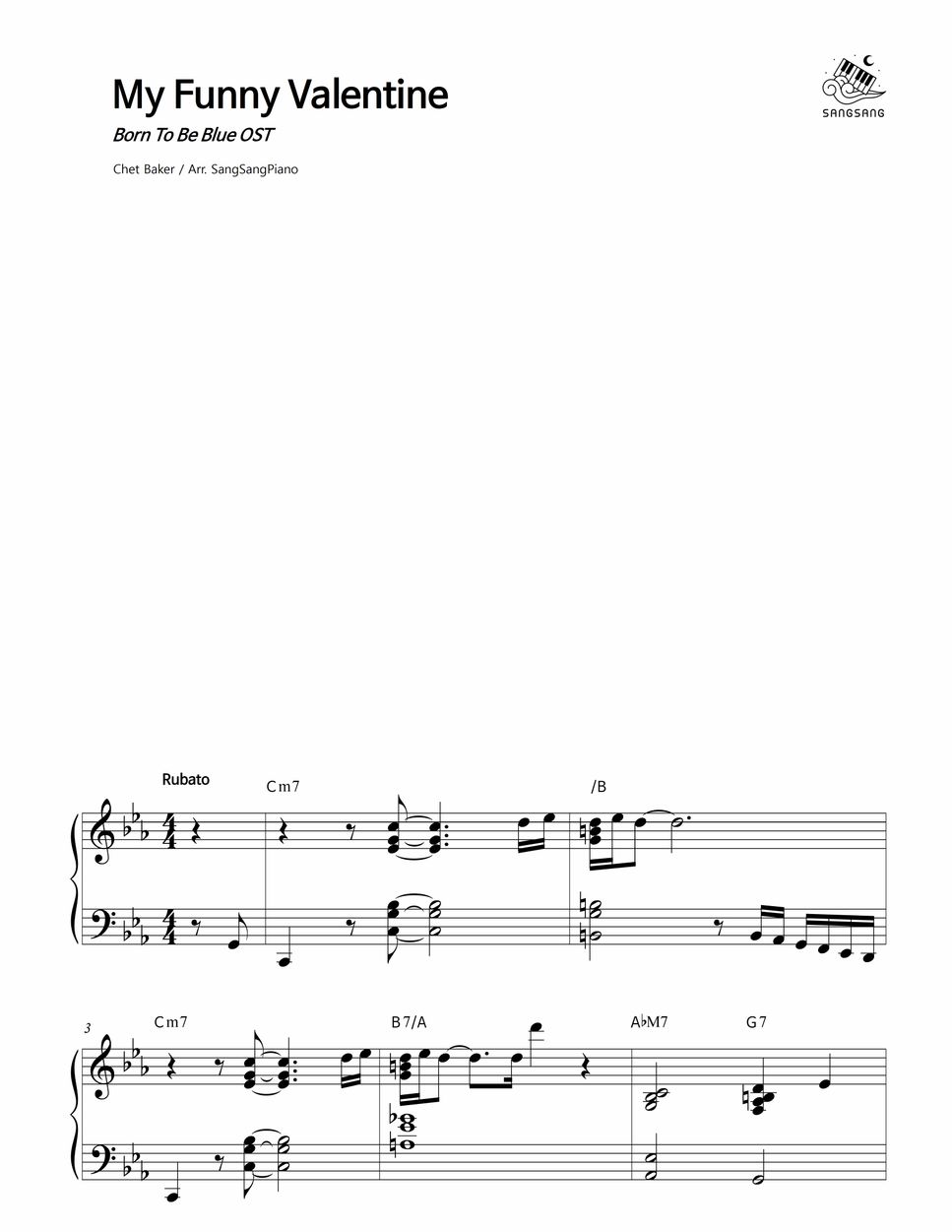 Chet Baker - My Funny Valentine Sheet by SangSangPiano