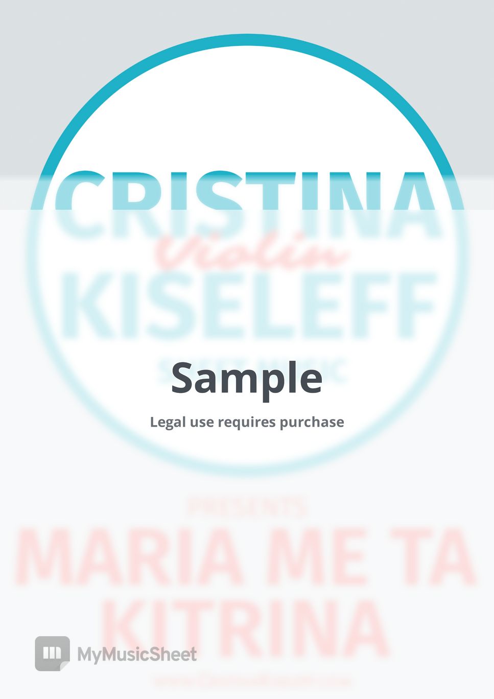 MARIA ME TA KITRINA (For Violin Solo) by Cristina Kiseleff