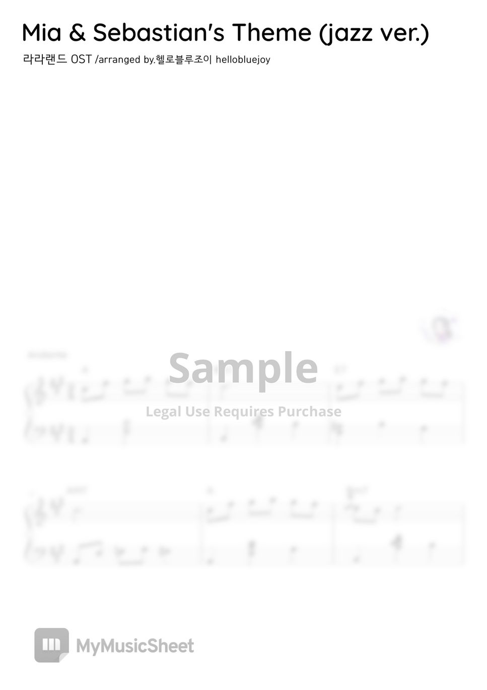 La la land ost mia sebastians theme jazz ver sheets by 