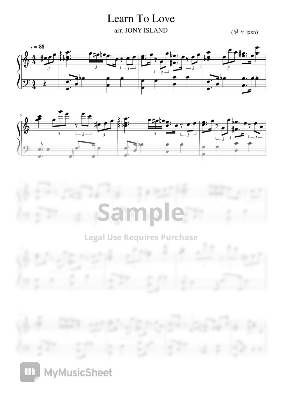 jxxn - Learn to love (Heart Signal BGM) Sheets by JONY ISLAND