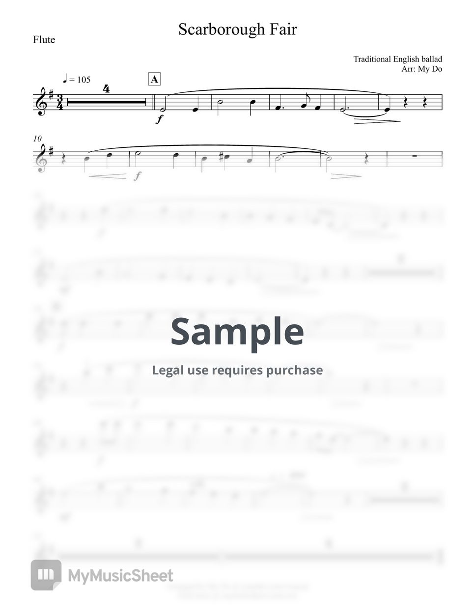 Scarborough Fair Sheet music for Flute (Solo)