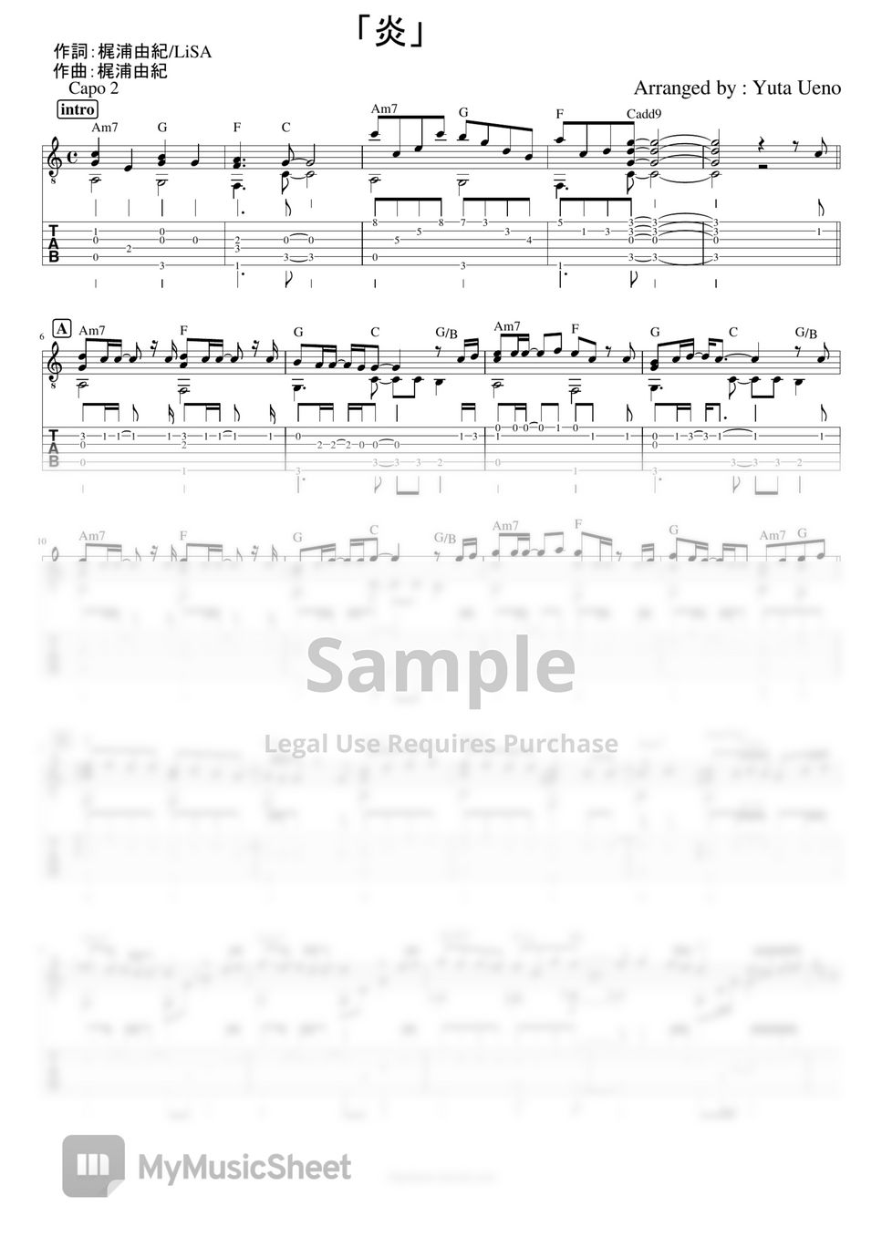 lisa-homura-fingerstyle-guitar-sheets-by-yuta-ueno