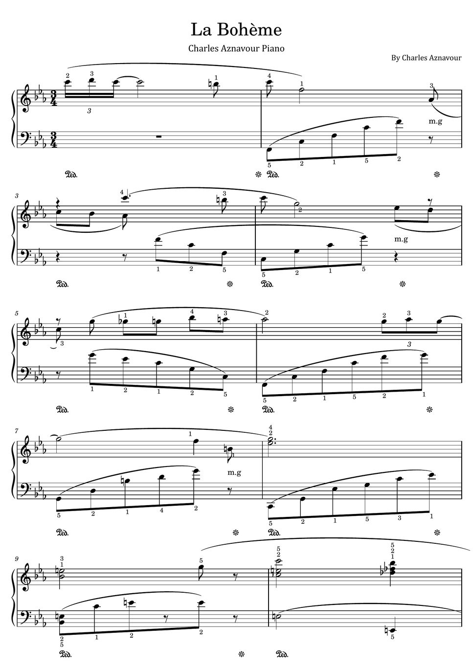 Charles Aznavour La bohème (For Piano Solo) Sheets by poon