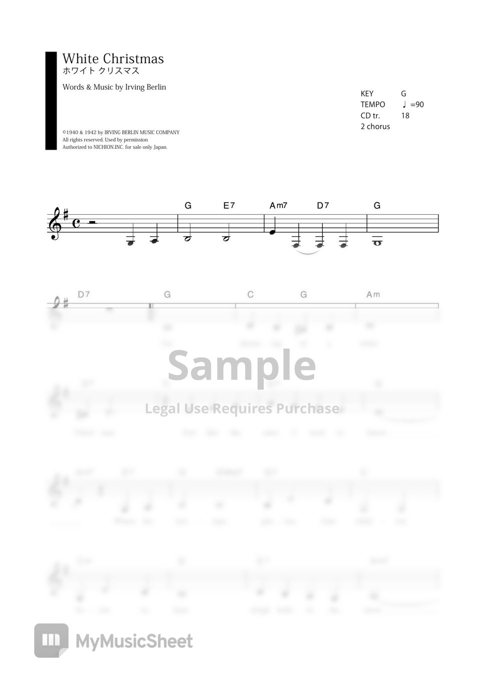 WHITE CHRISTMAS (VOCAL MAGAZINE) Sheets by Far East Island Record