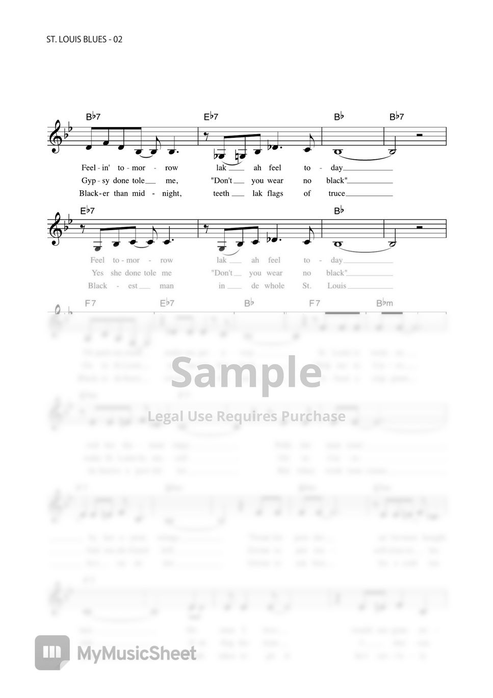 St louis blues vocal magazine sheets by far east island record