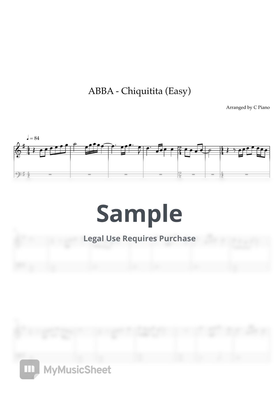 ABBA - Chiquitita (Easy Version) by C Piano