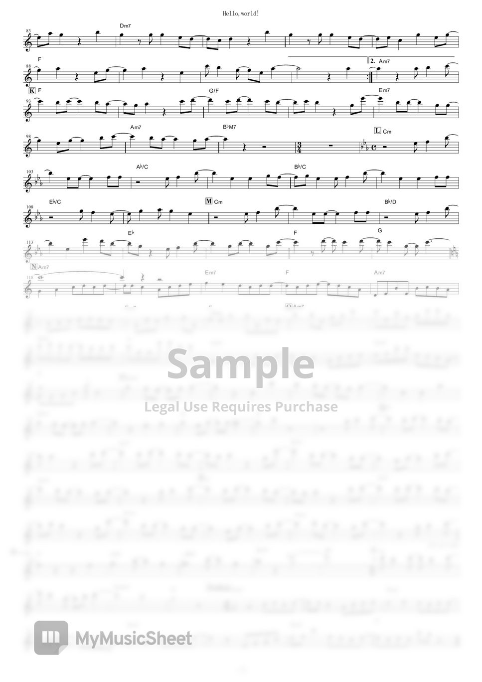 BUMP OF CHICKEN Hello, world! (Blood Blockade Battlefront / in Eb