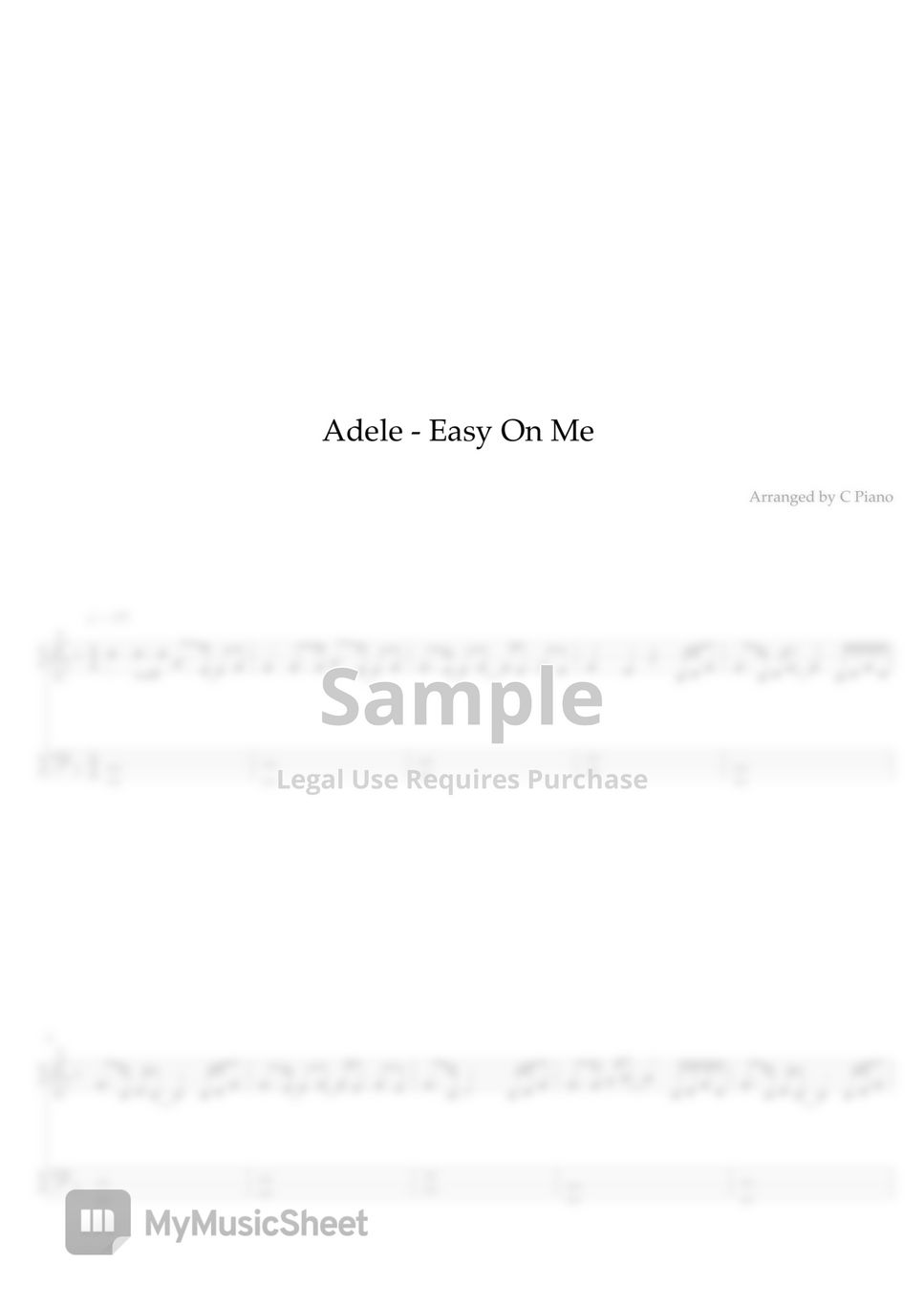 piano sheet music with letters for adele