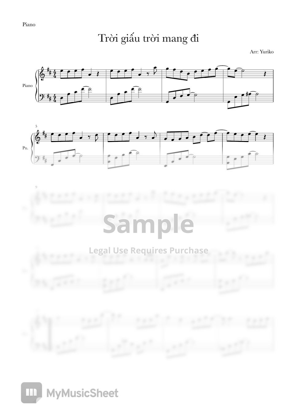 Amee x Viruss Trời Giấu Trời Mang Đi Sheets by Yuriko Piano