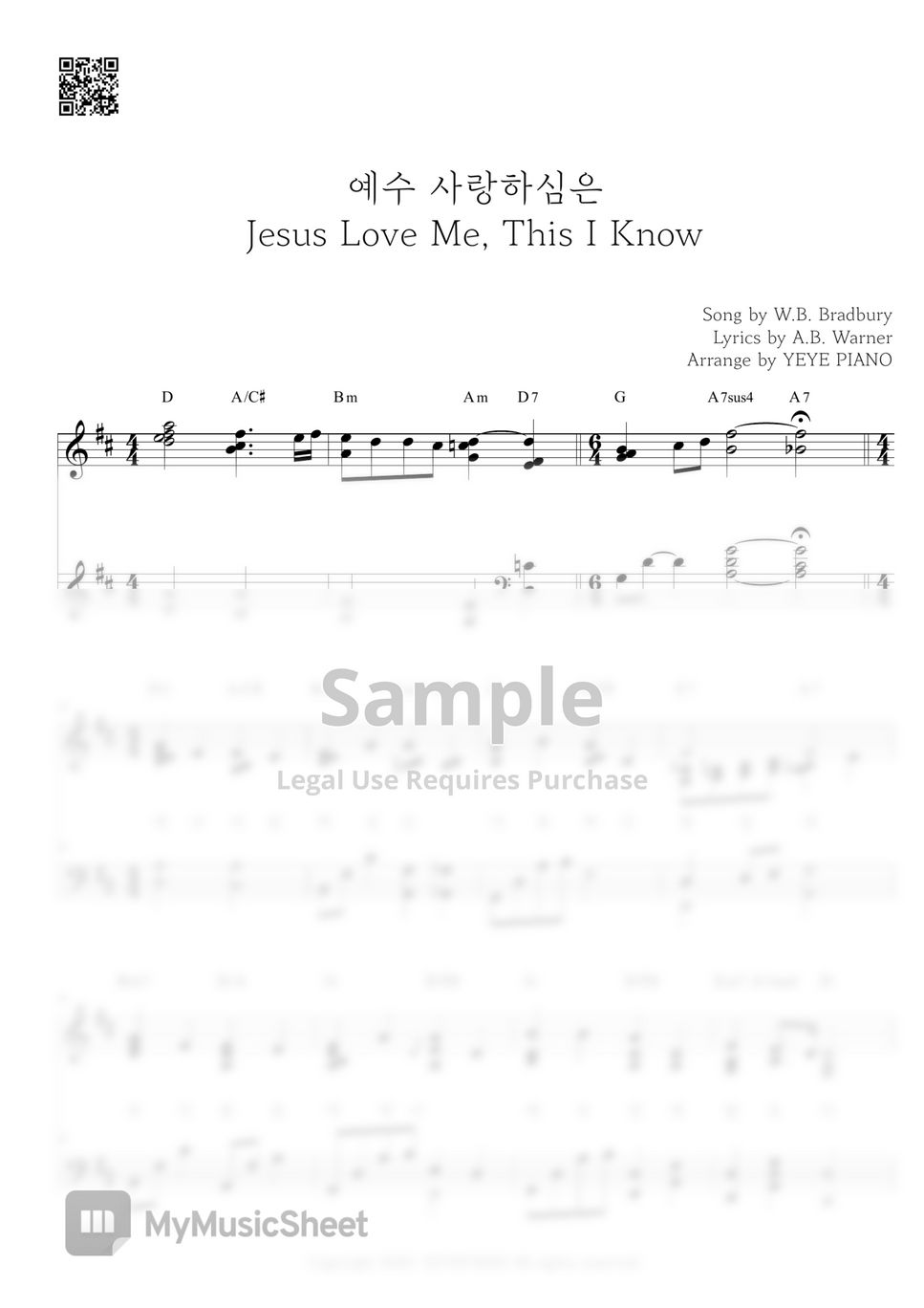 W.B. Bradbury - Jesus Love Me, This I Know by YEYE PIANO