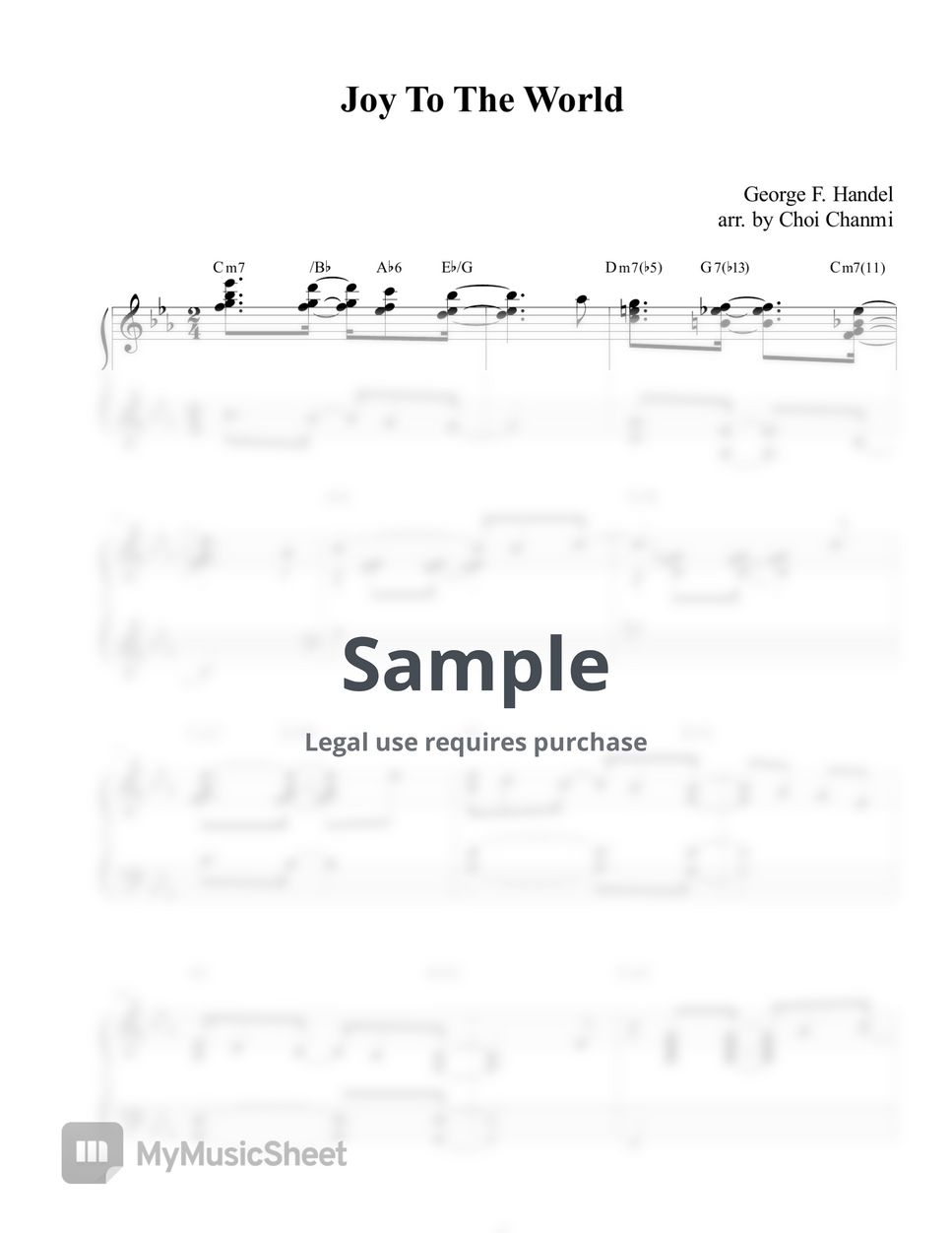 F. Handel Joy To The World 기쁘다 구주 오셨네 Sheets by Choi Chanmi