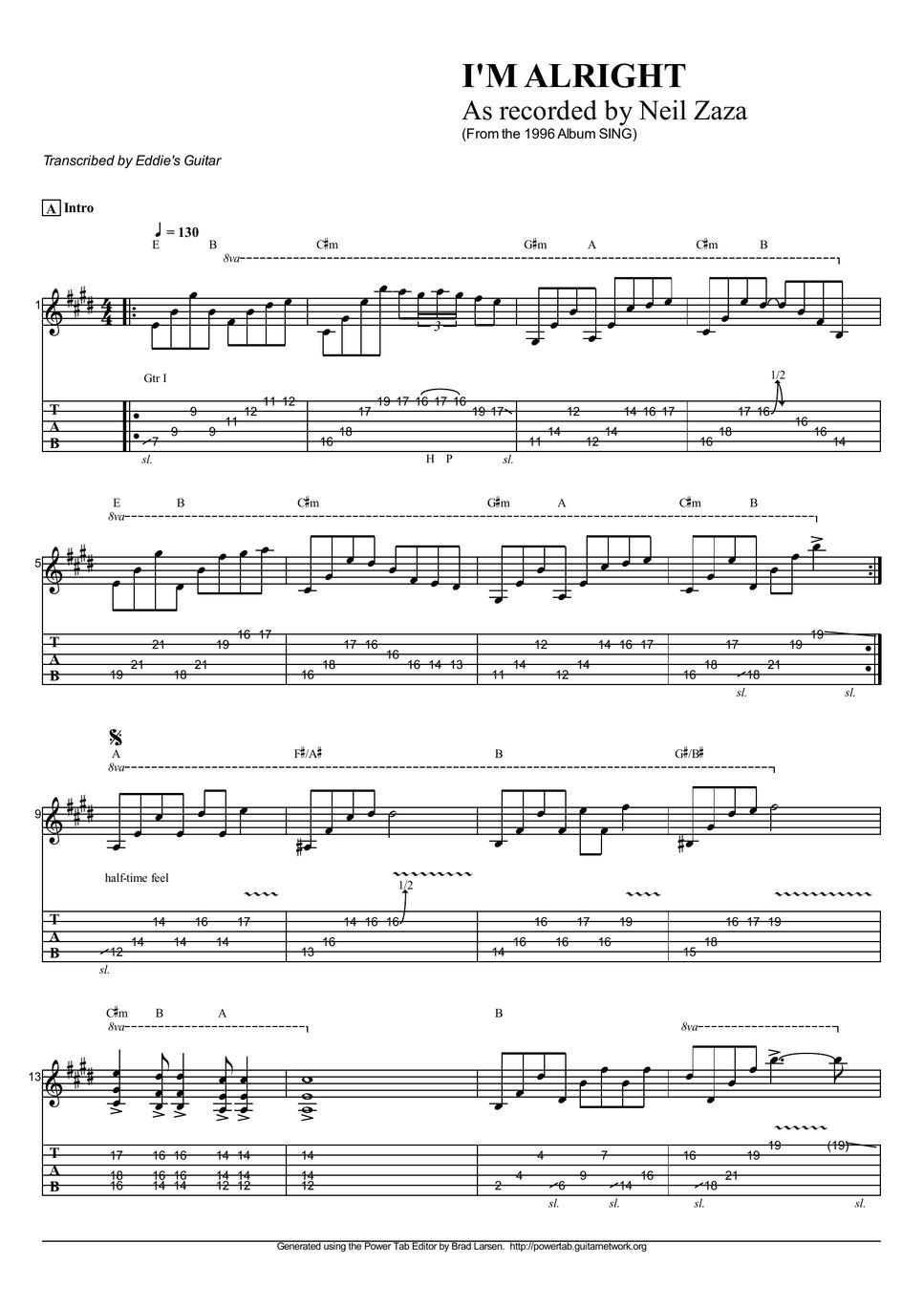 NEIL ZAZA ギタースコアブック Neil Zaza: Peach Official Guitar Tab