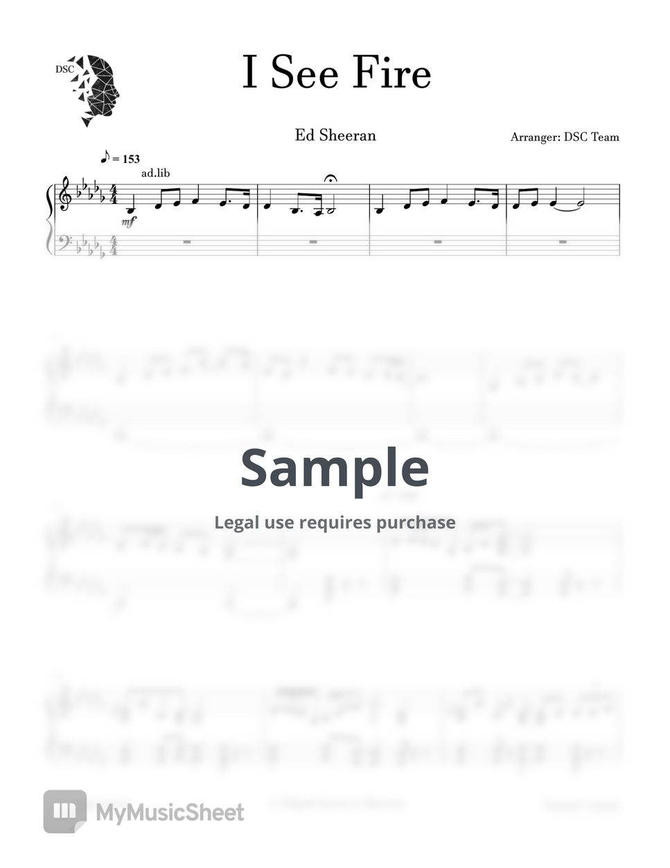 Ed Sheeran - I See Fire 악보 by Digital Scores Collection
