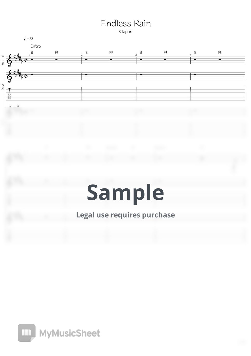 X Japan Endless Rain Sheets by 민가