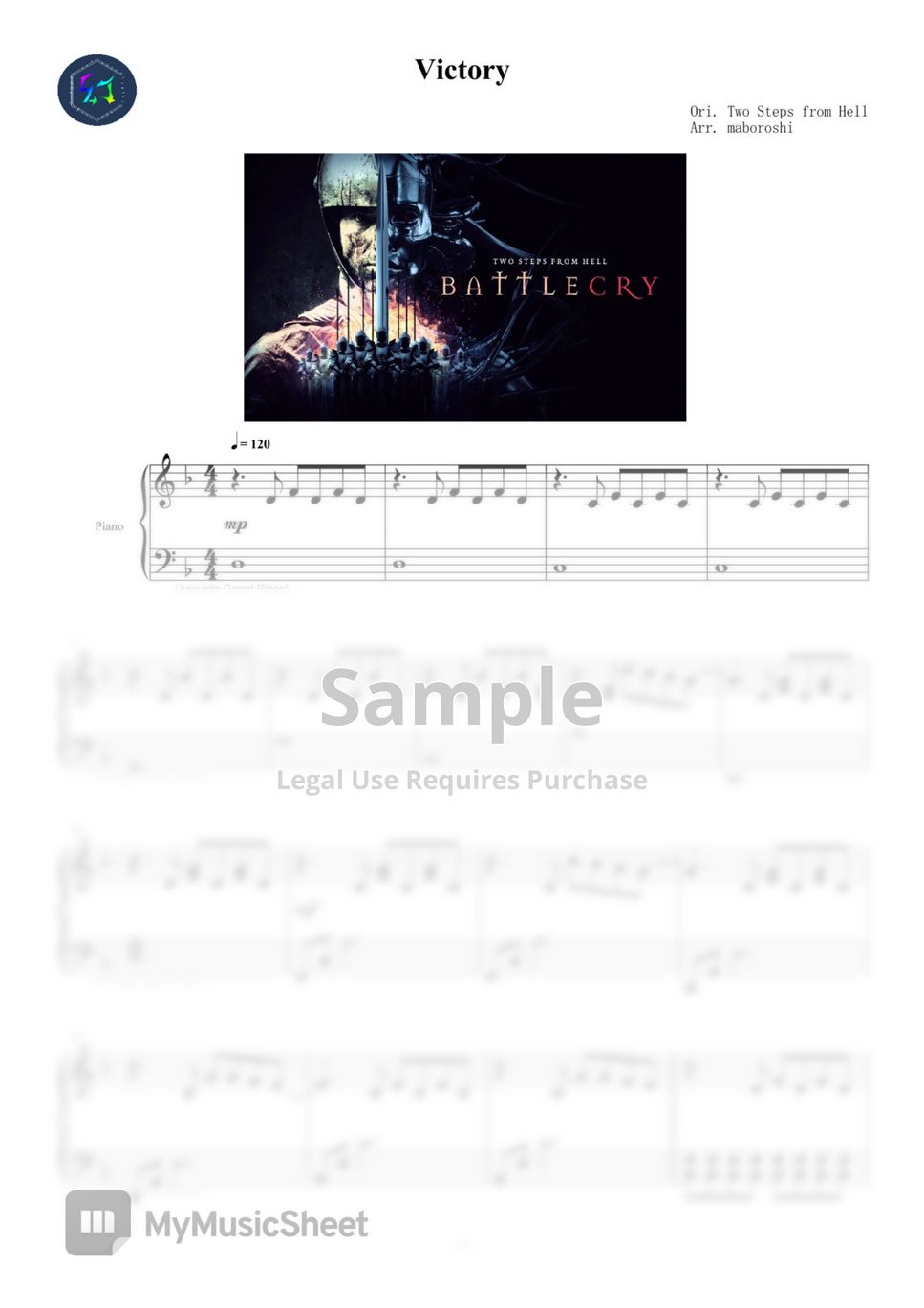Two Steps From Hell - 《Victory》 ｜ 超燃戰歌!  / piano sheet by maboroshi