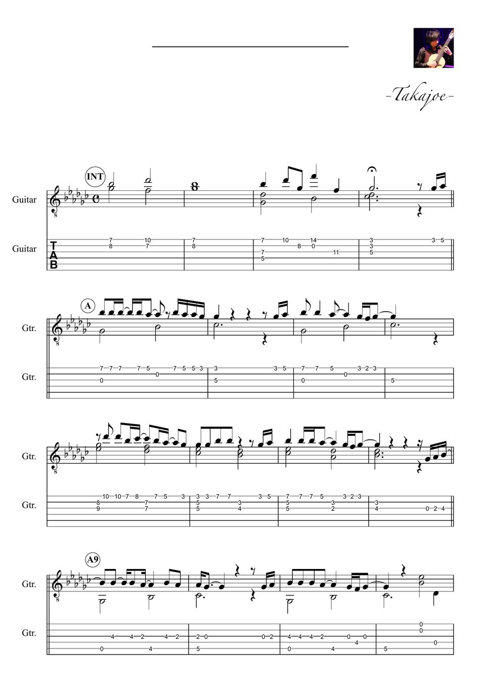 Ed Sheeran Supermarket Flowers Tab + 1staff by Takajoe