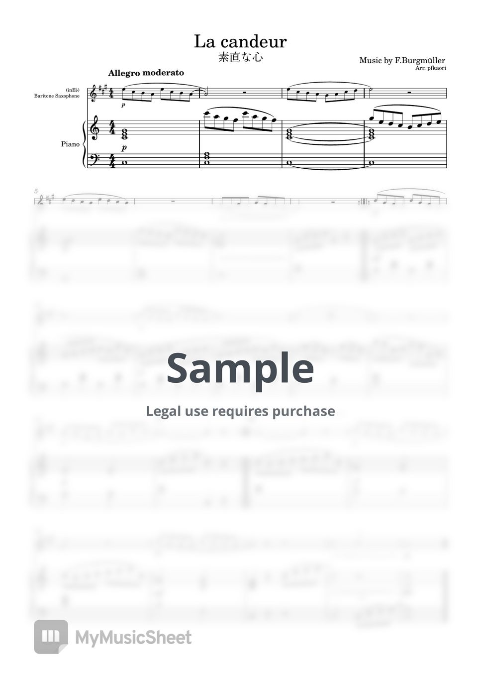 Burgmüller - La candeur (Baritone Sax & piano) by pfkaori