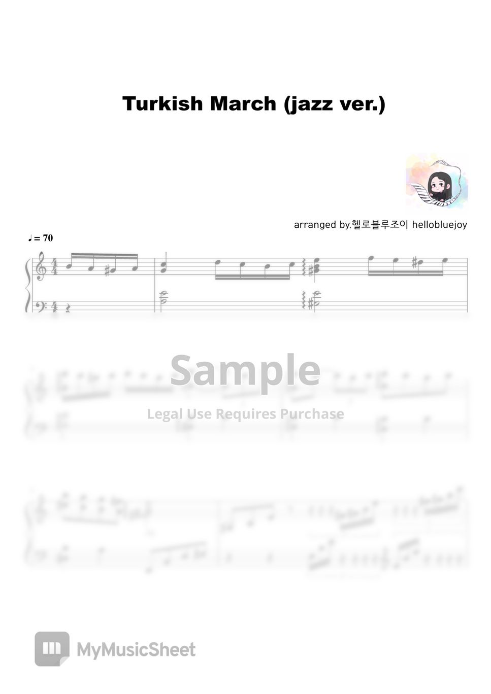 W.A.Mozart - Turkish March (jazz ver.) by 헬로블루조이 hellobluejoy