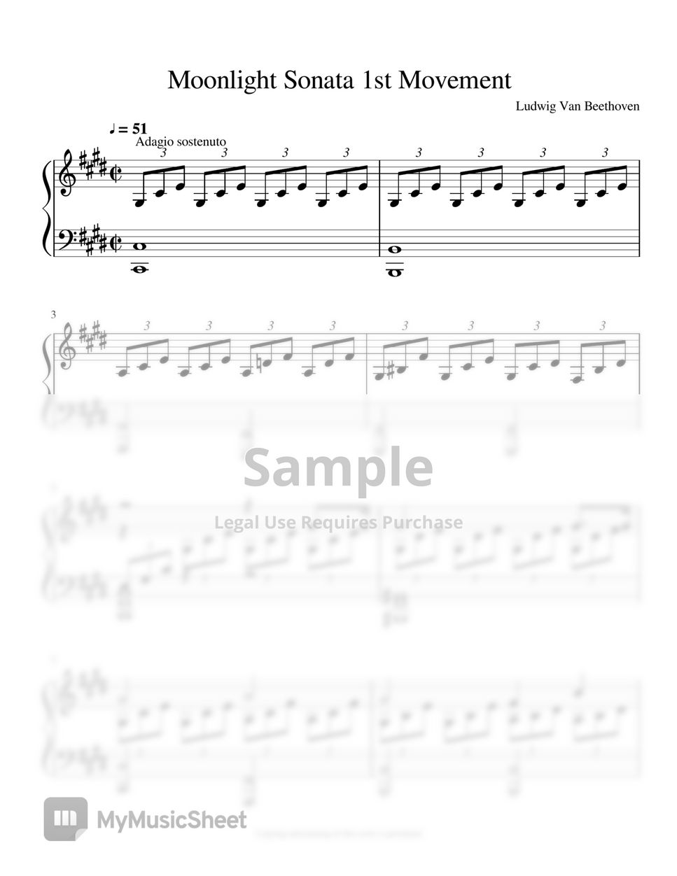 Ludwig Van Beethoven - Opus 27 No 2 Moonlight Sonata 1st movement by Ludwig Van Beethoven