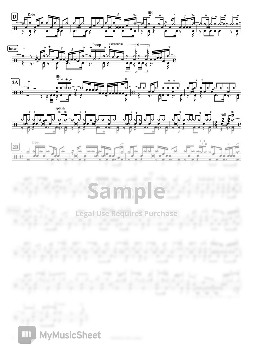 UNISON SQUARE GARDEN - Numbness like a ginger (アニメ「ブルーロック」ED主題歌) Spartito by Cookai's J-pop Drum