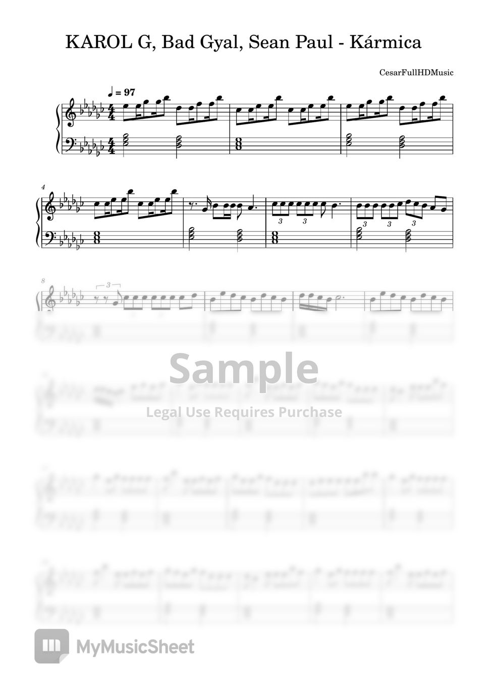 KAROL G, Bad Gyal, Sean Paul Kármica Sheets