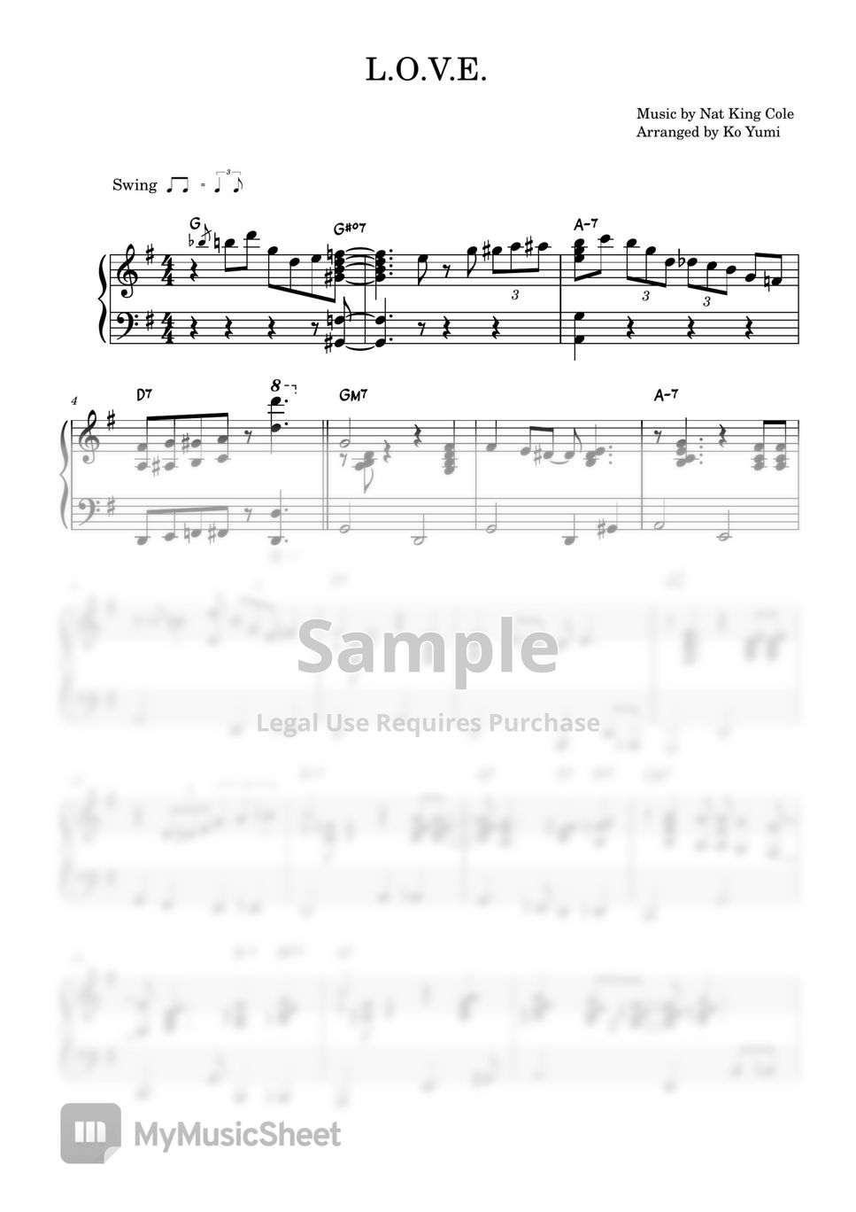 Nat King Cole - L.O.V.E. (Jazz Solo Piano) by KoYumi Music