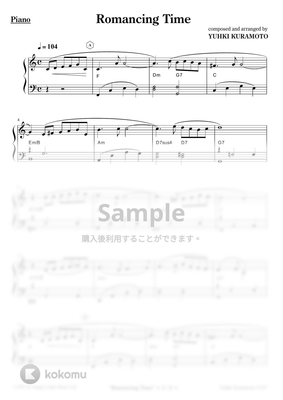 Yuhki Kuramoto - Romancing Time (Easy Ver.) by Yuhki Kuramoto