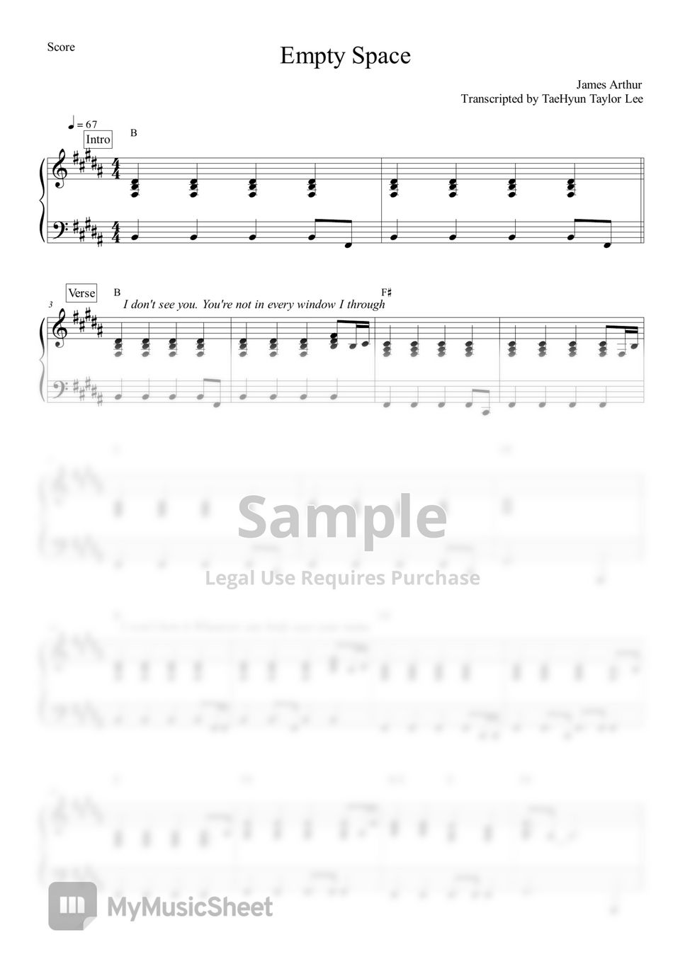 james-arthur-empty-space-vevo-live-version-sheets-by-taehyun-taylor-lee
