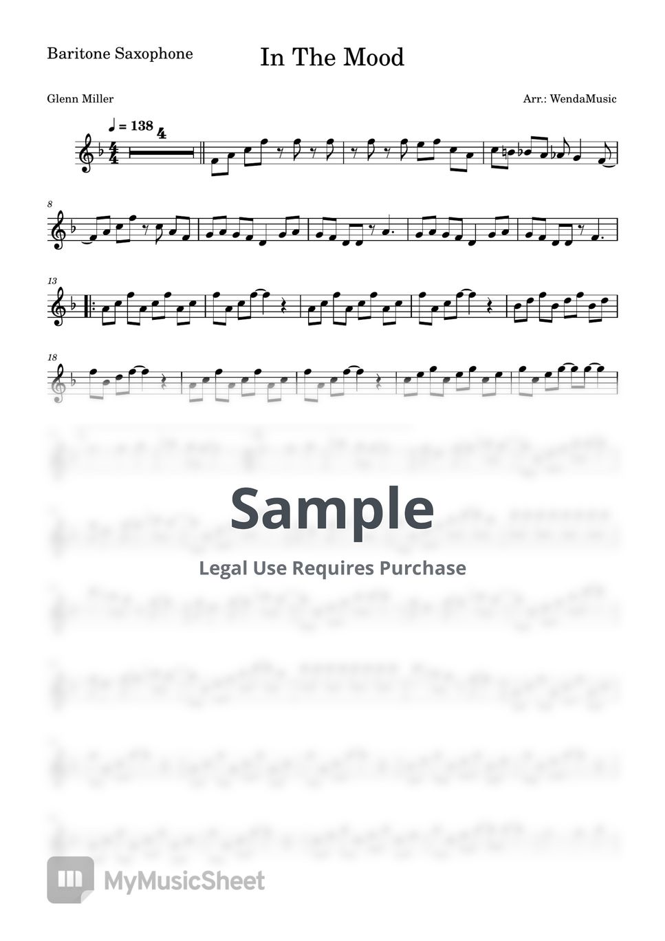 In the mood saxophone store sheet music