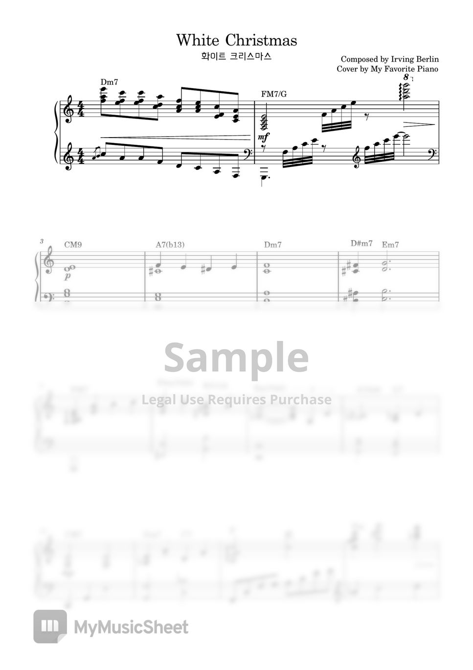 Bing crosby white christmas difficult ver sheets by my favorite piano