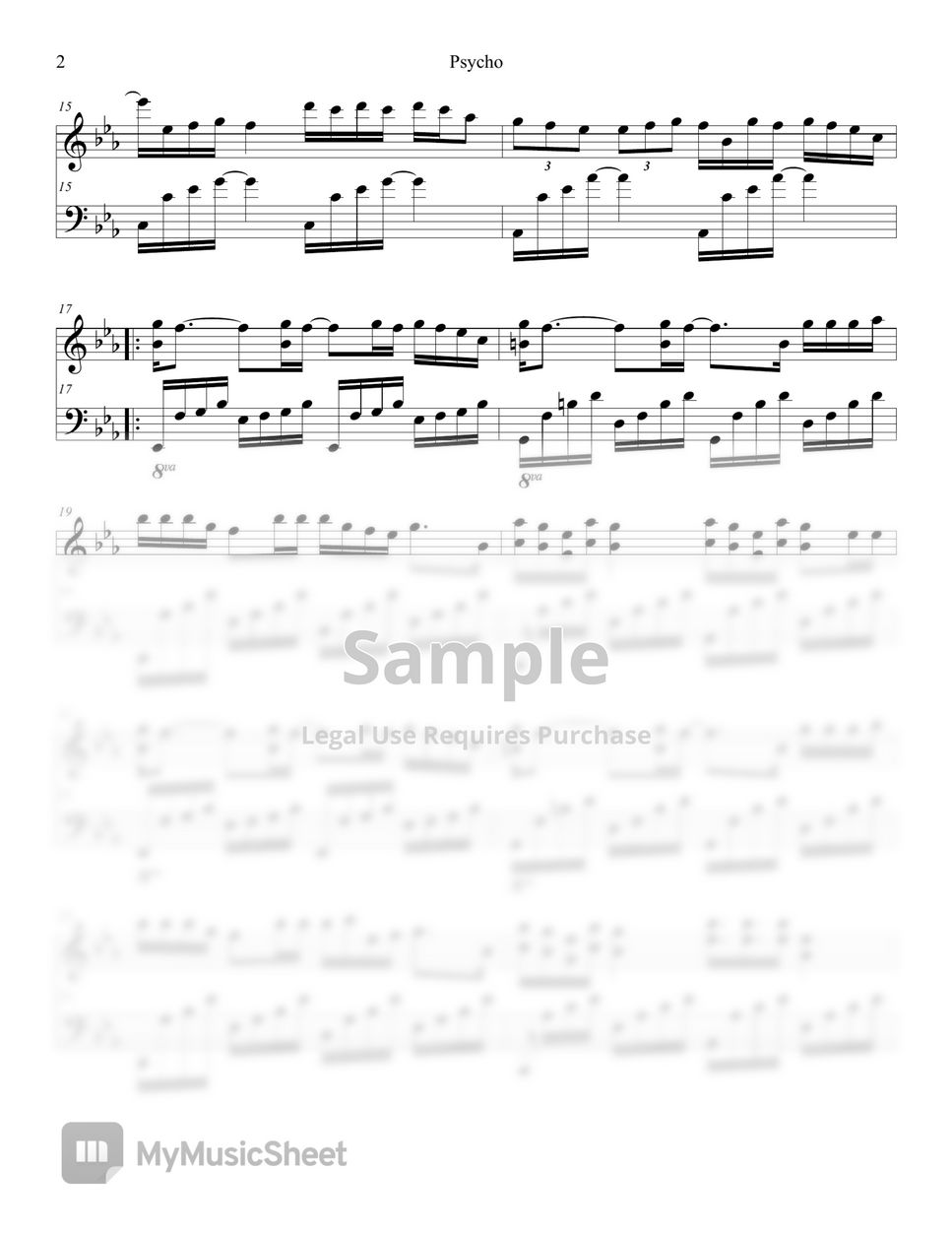 Red Velvet Psycho 악보 by Lunar Piano