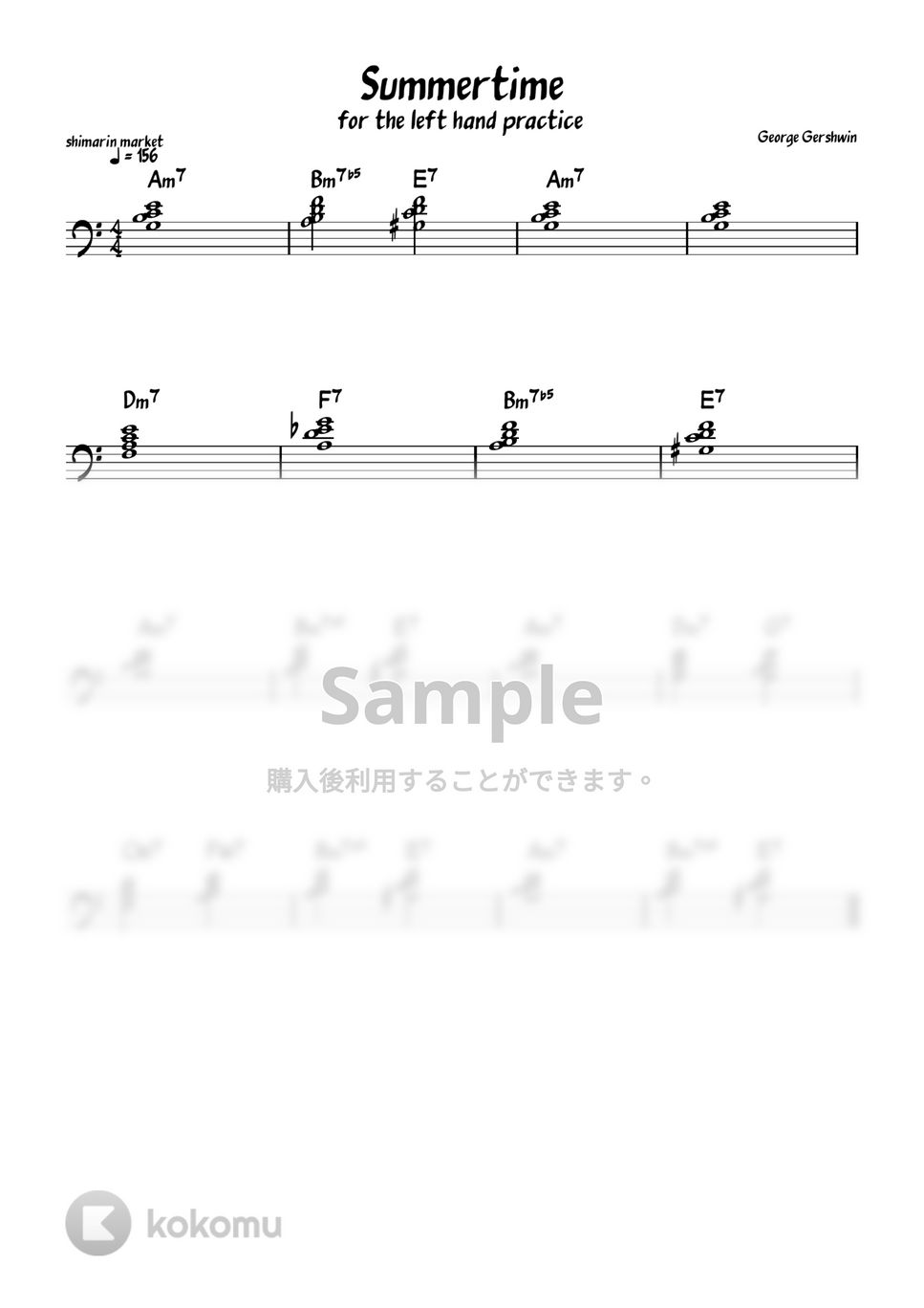 George Gershwin - Summertime (for the left hand practce) by shimarin market