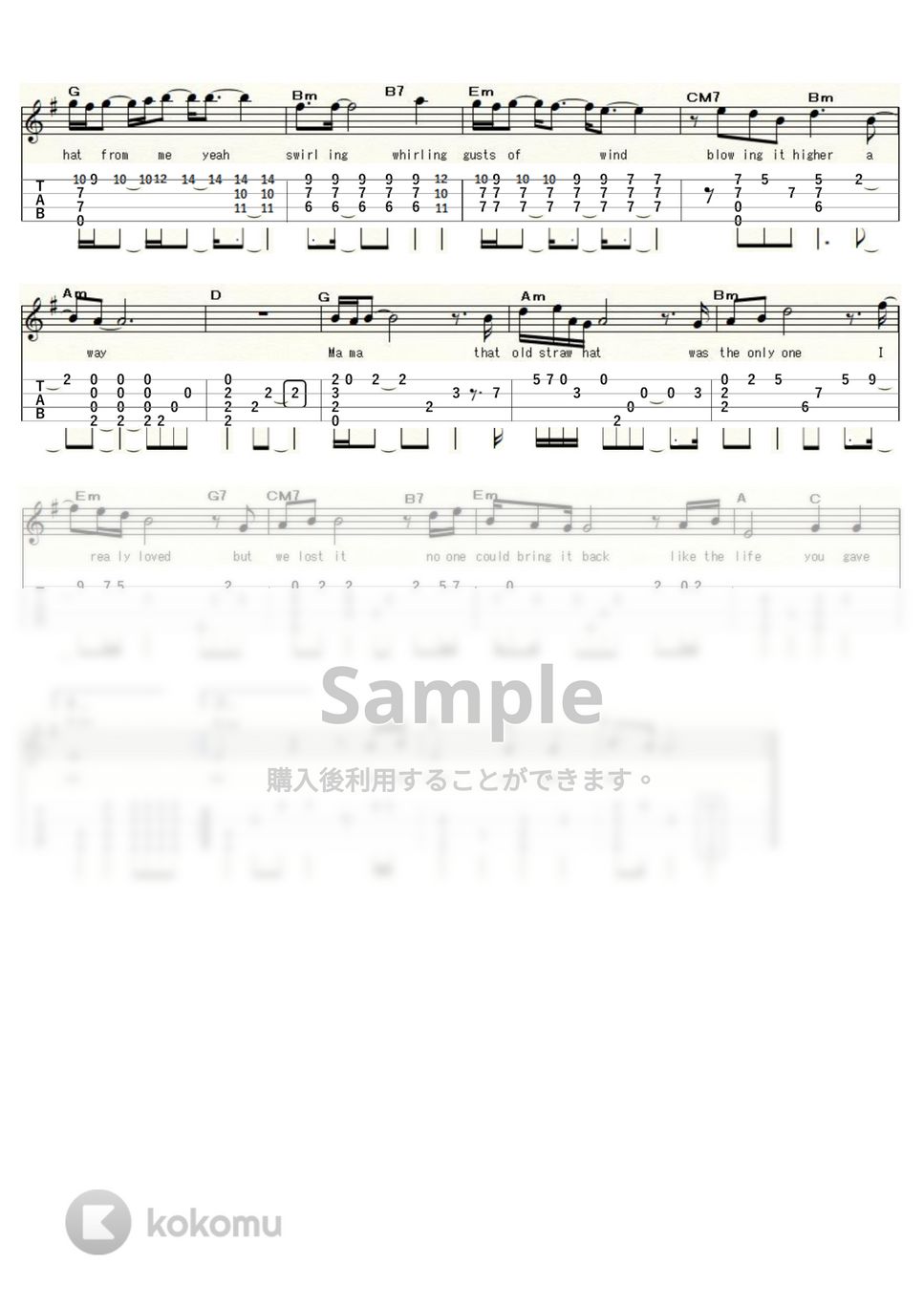 ジョー山中 - 人間の証明のテーマ (ｳｸﾚﾚｿﾛ/Low-G/中級) by ukulelepapa