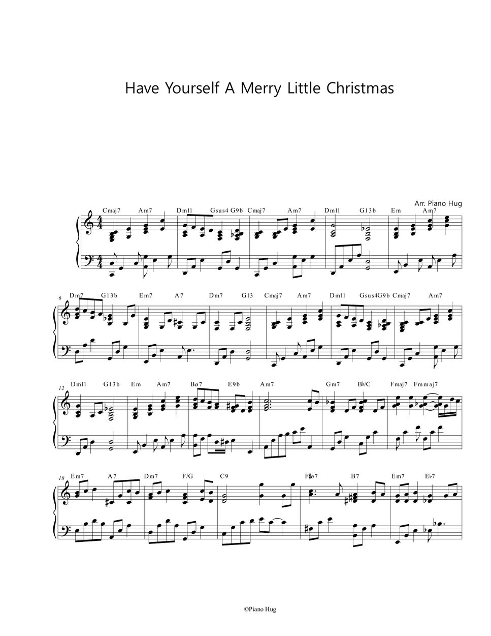 Christmas Carol Have Yourself A Merry Little Christmas Sheet by Piano Hug