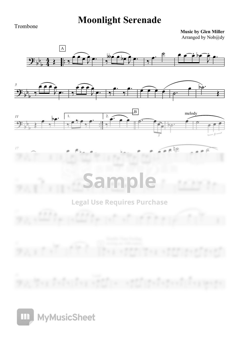 Glenn Miller - Moonlight Serenade-Brass Quintet by Nob@dy