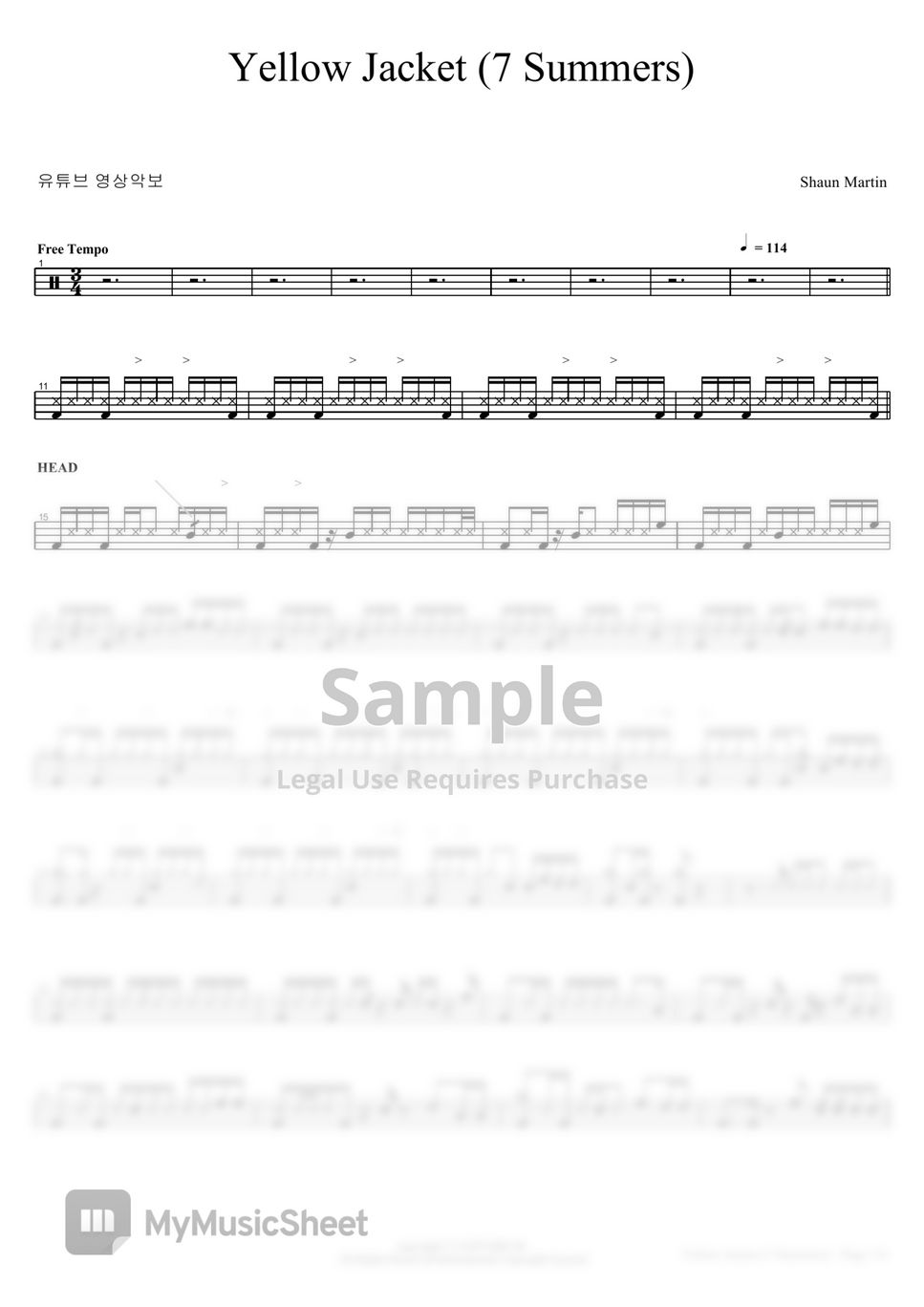 Shaun Martin Yellow Jacket Sheets by COPYDRUM