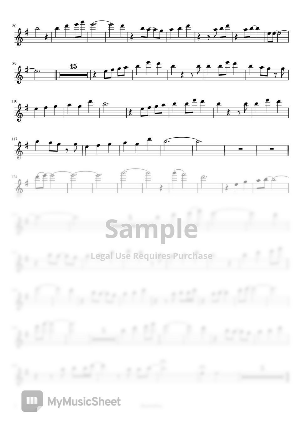 임영웅 상사화 (flute solo) Spartito by bluebirdflute