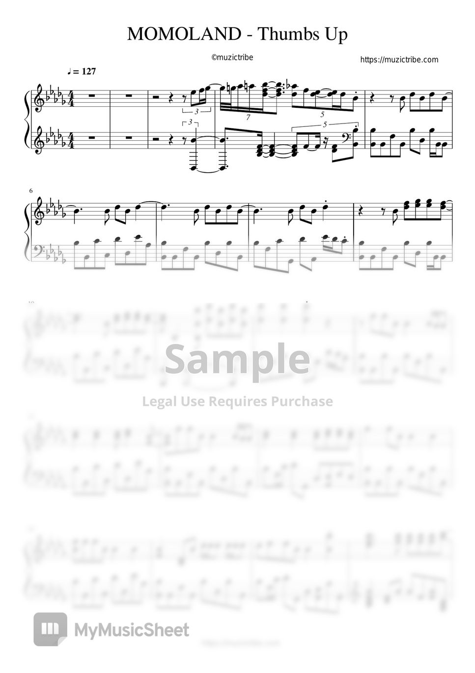 Momoland thumbs up piano sheet mp3 midi sheets