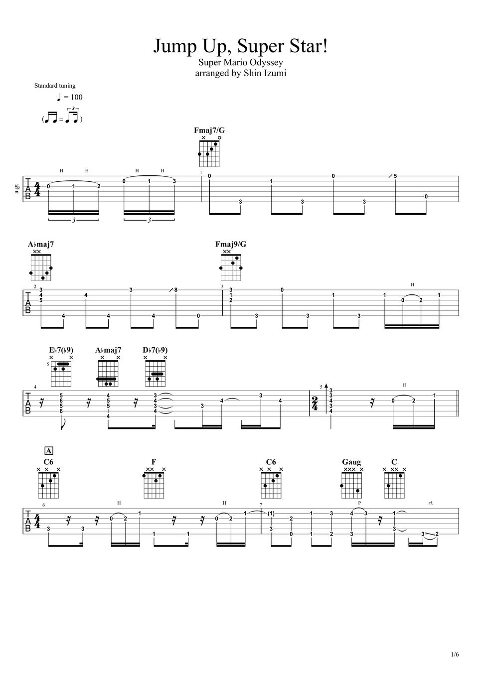 Super Mario odyssey Jump Up, Super Star! Sheet by Shin Izumi