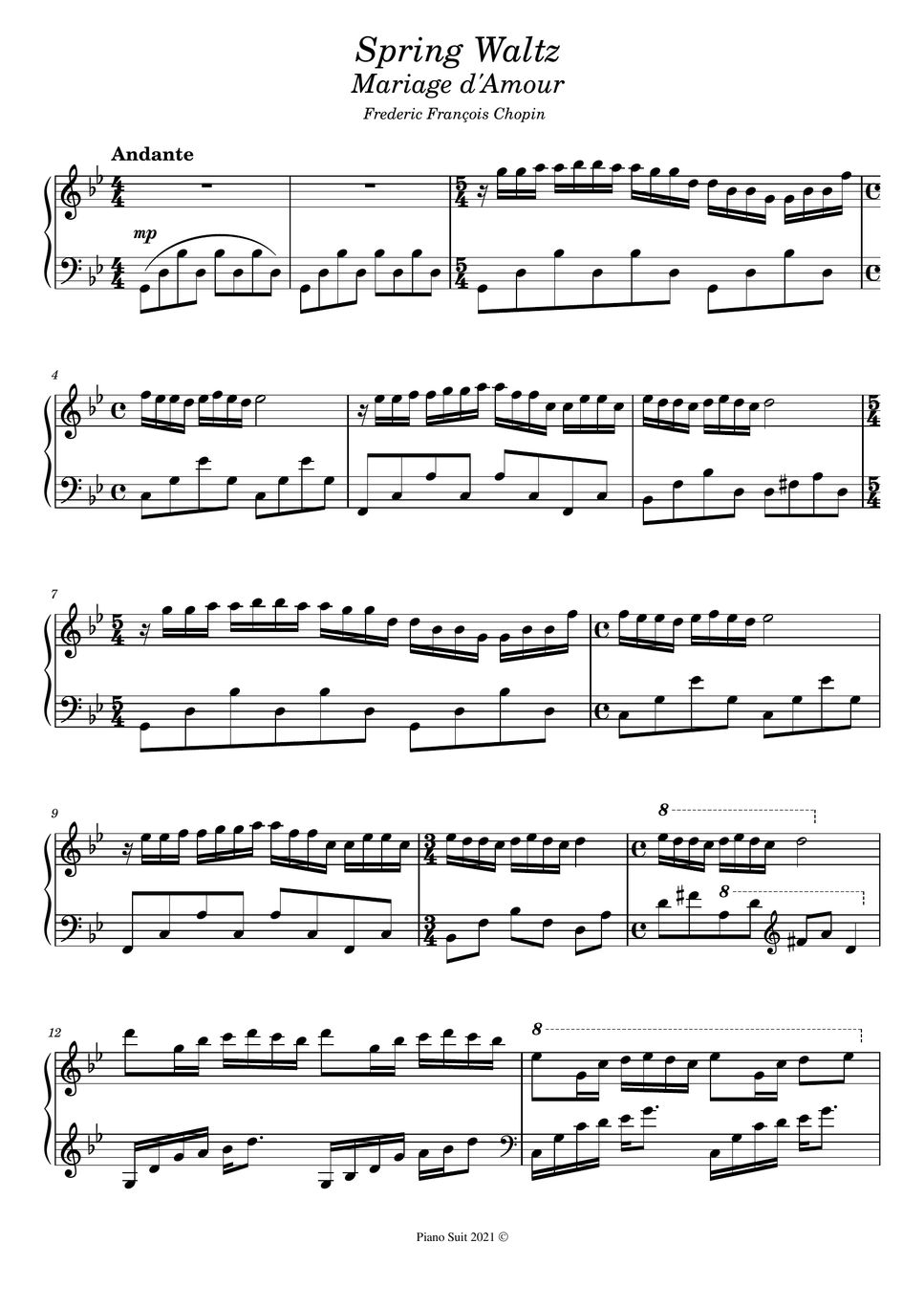 F. Chopin - Spring Waltz d'Amour) Sheets by Piano