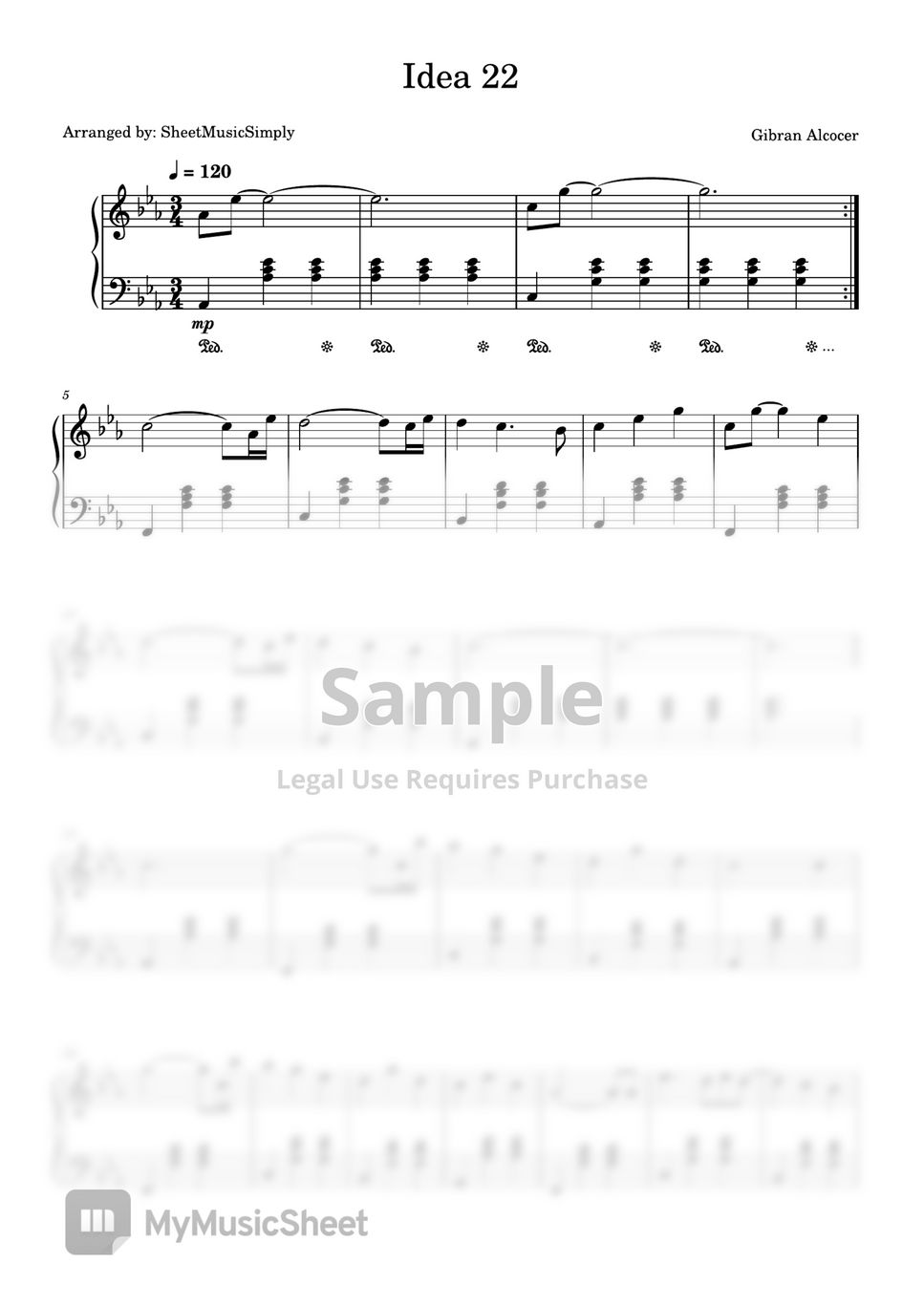 Gibran Alcocer - Idea 22 (Piano Solo) by SheetMusicSimply