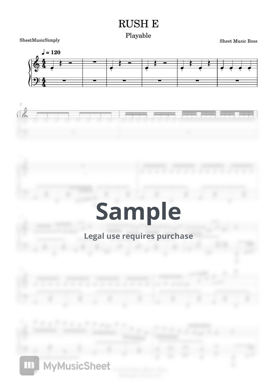 Sheet Music Boss - Rush E Sheets by SheetMusicSimply