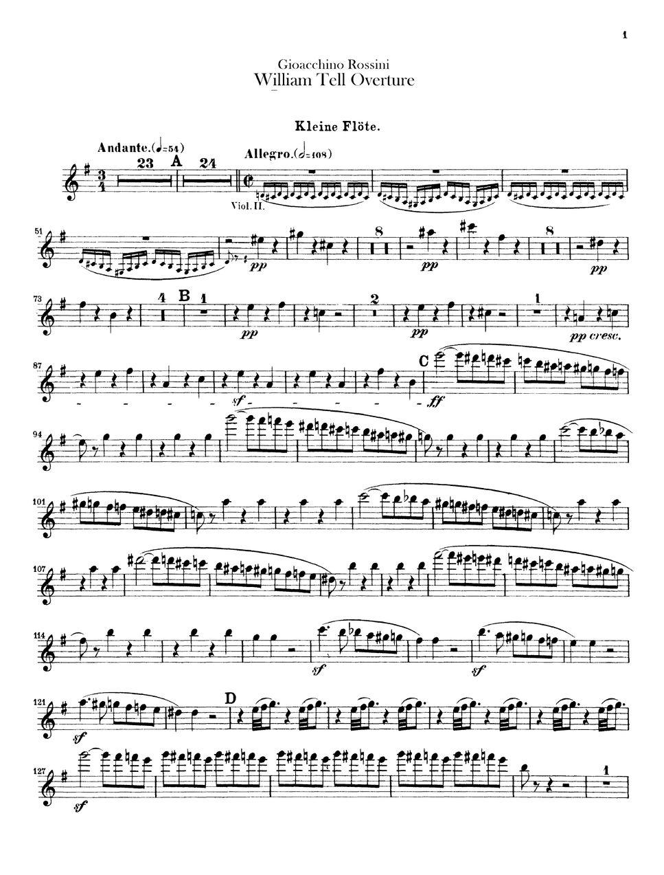 Gioachino Rossini - William Tell Overture Sheets By Original Sheet